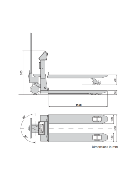 Transpalette peseur ATEX Dini Argeo TPWX3GD