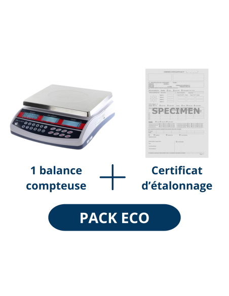Pack Eco Balance compteuse 6 kg Milliot et Certificat d'étalonnage