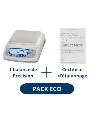 Pack Balance de précision 6 kg ABDPRO et certificat d'étalonnage