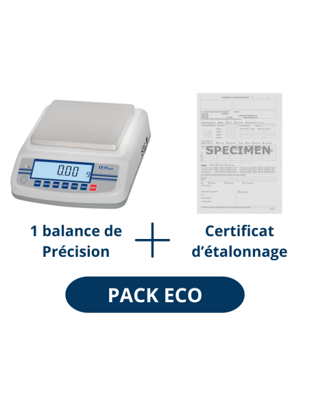 Pack Balance de précision 6 kg ABDPRO et certificat d'étalonnage