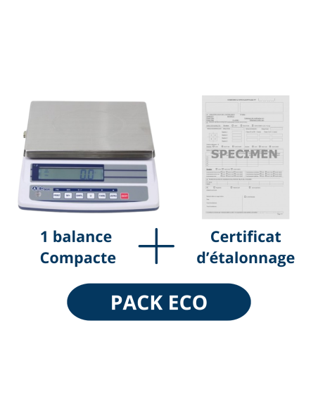 Pack Balance compacte 6 kg ABDPRO et certificat d'étalonnage