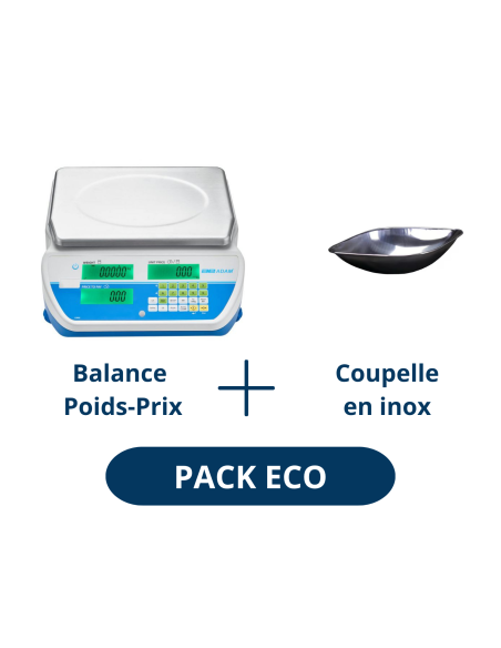 Pack Eco Balance poids-prix Adam SWZ et coupelle en inox